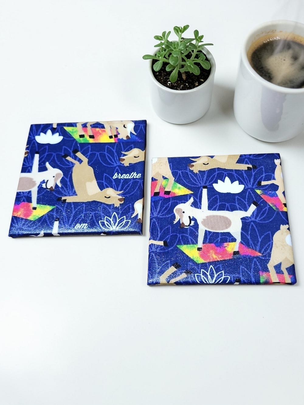 Goat Yoga Coaster Set
